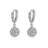 Round Zircon Diamond Ball Earrings